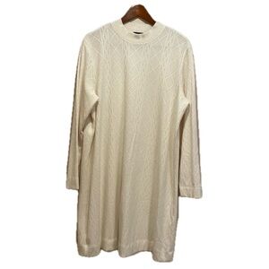 WILDFANG Essentials Cream Knit XL Fisherman Sweater Dress